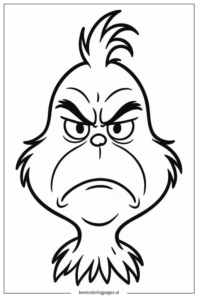 Grinch with a Frown Coloring Page