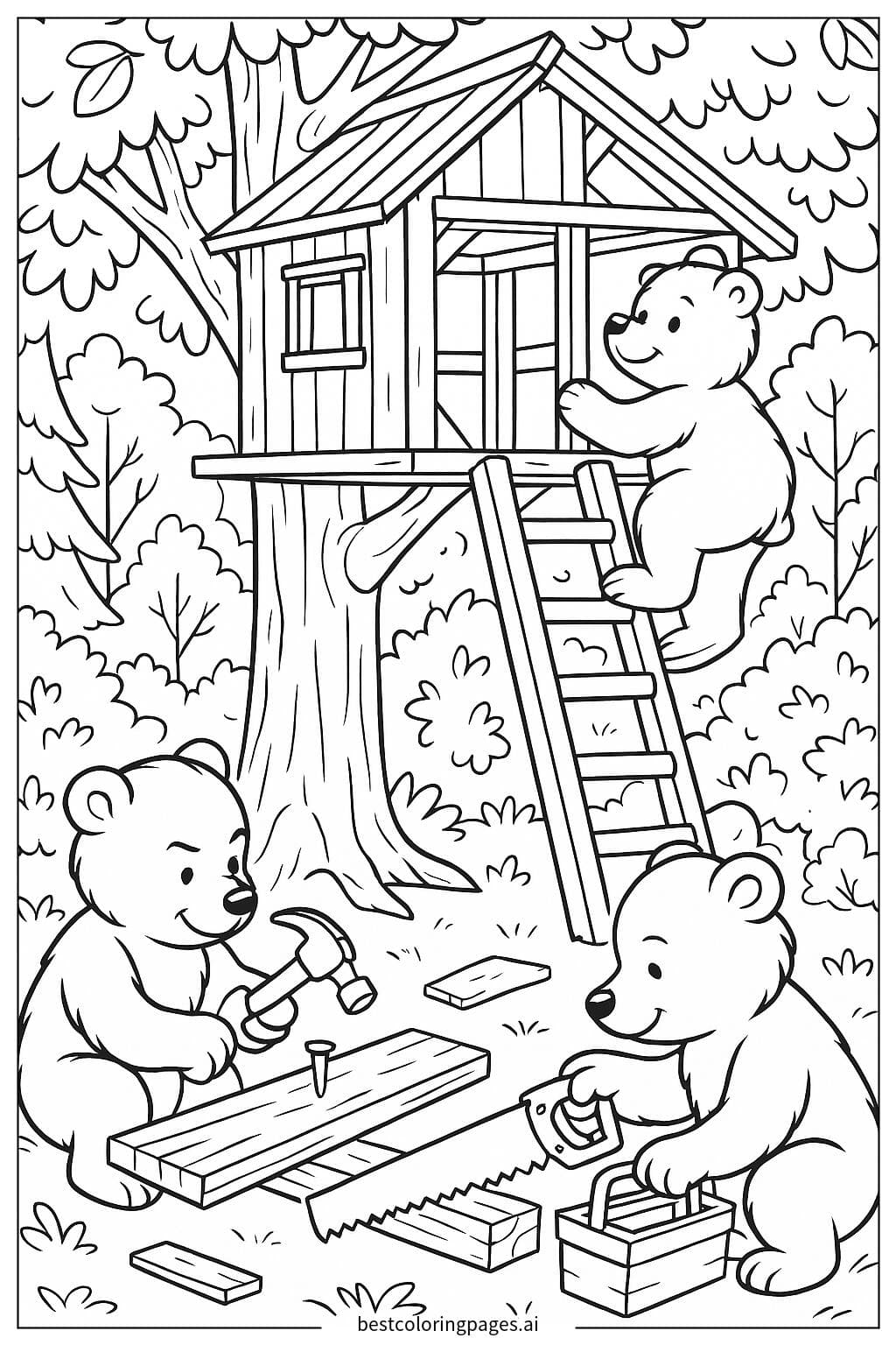Bears Building a Treehouse
