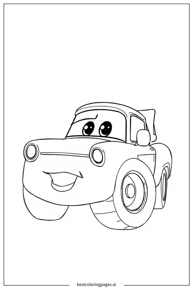 Guido Holding a Tire Coloring Page