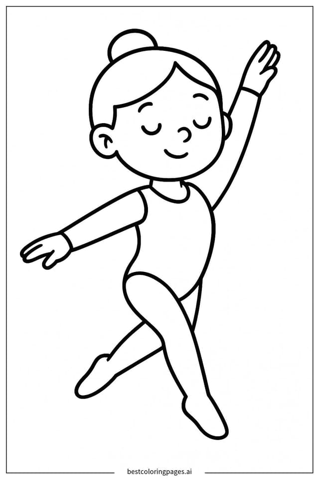 Gymnast Ready to Shine Coloring Page