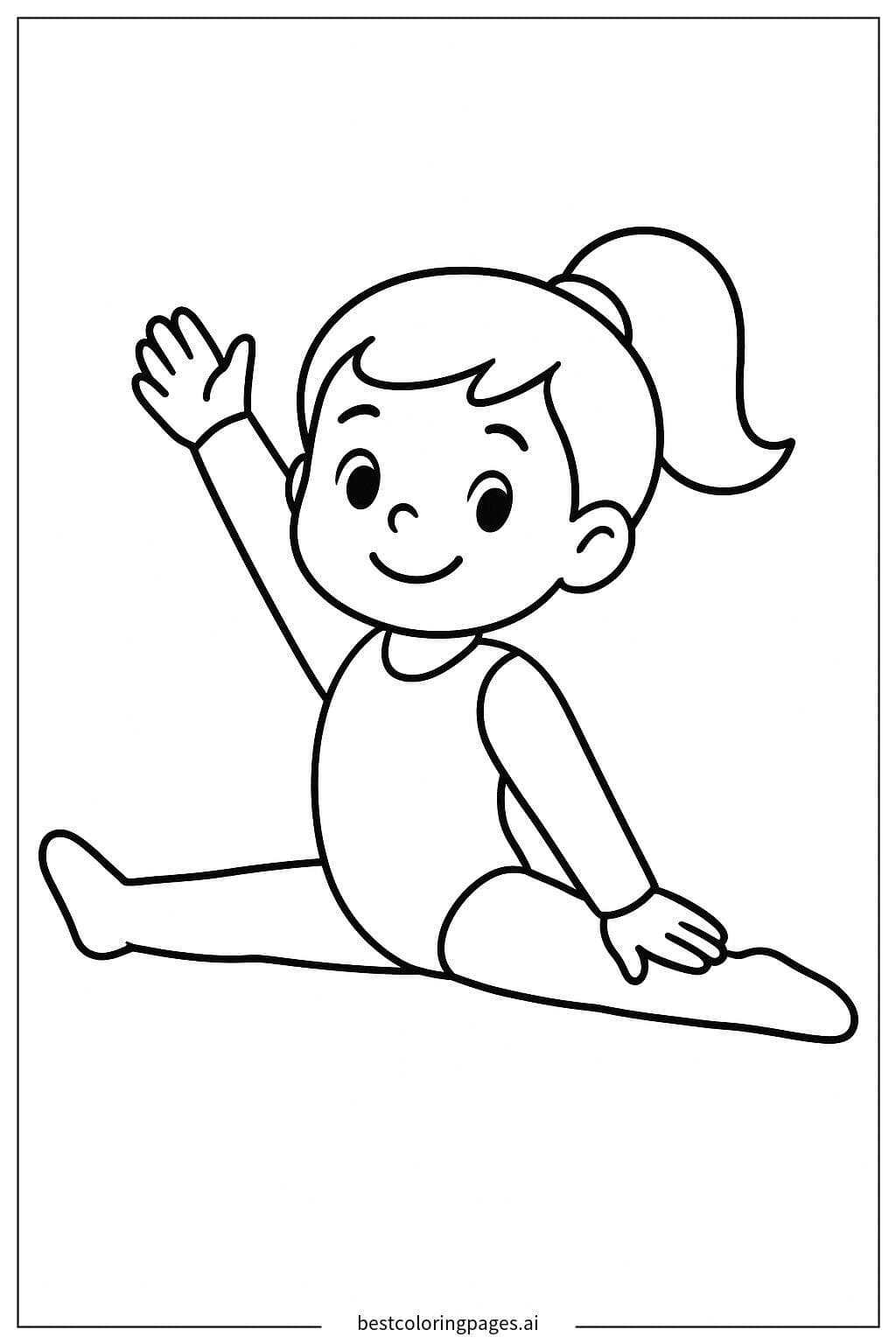 Gymnast Performing Floor Exercise Coloring Page