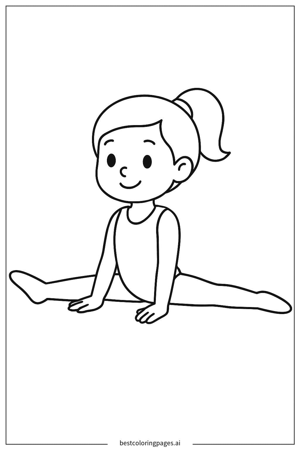 Young Gymnast Doing Splits