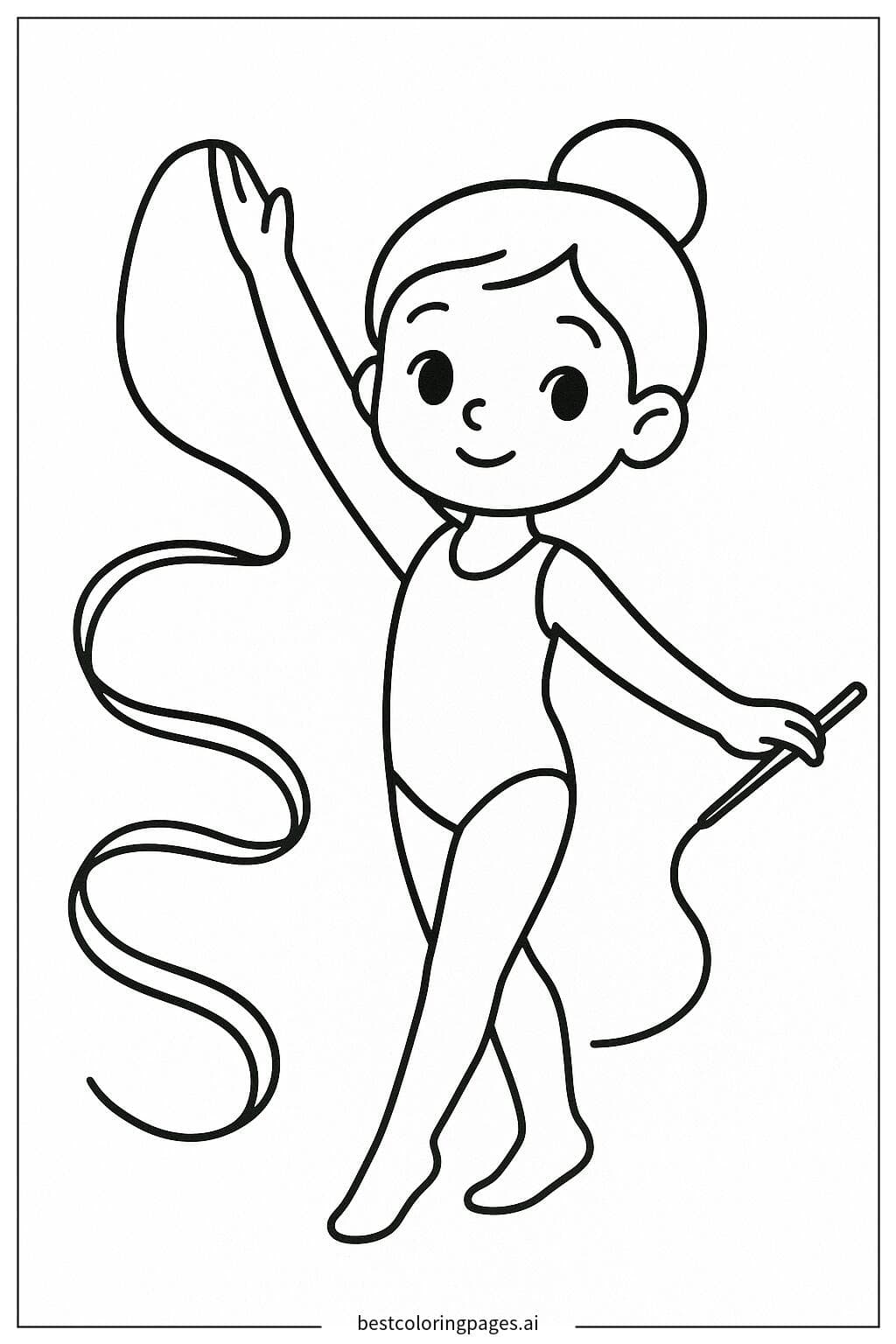 Graceful Gymnast with Ribbon