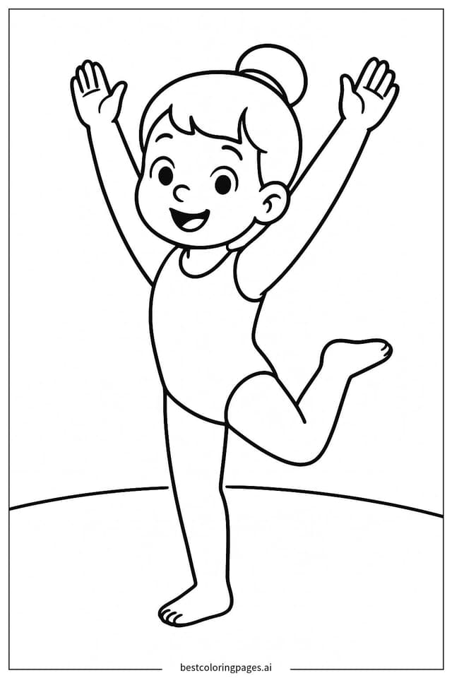 Gymnast Warming Up Coloring Page