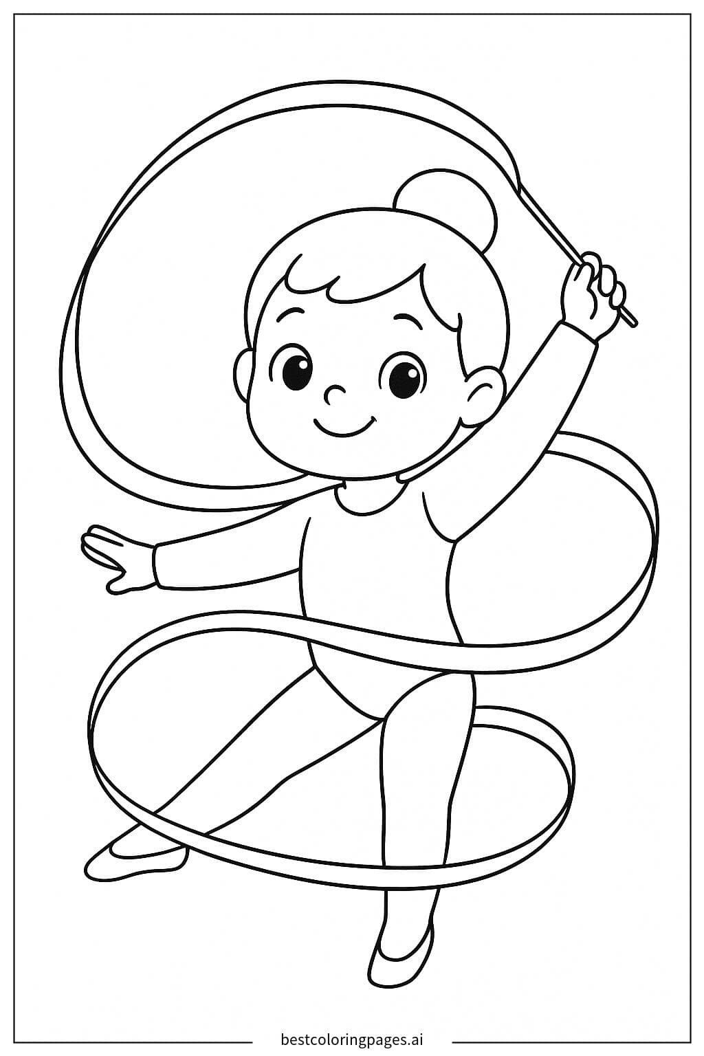 Gymnastics Ribbon Dance Coloring Page