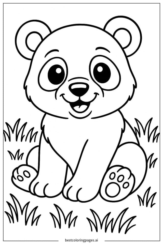 Fröhlicher Panda Ausmalbilder