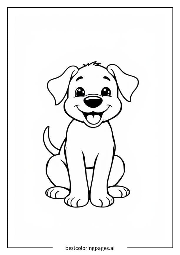 Happy Puppy Wagging Its Tail Coloring Pages