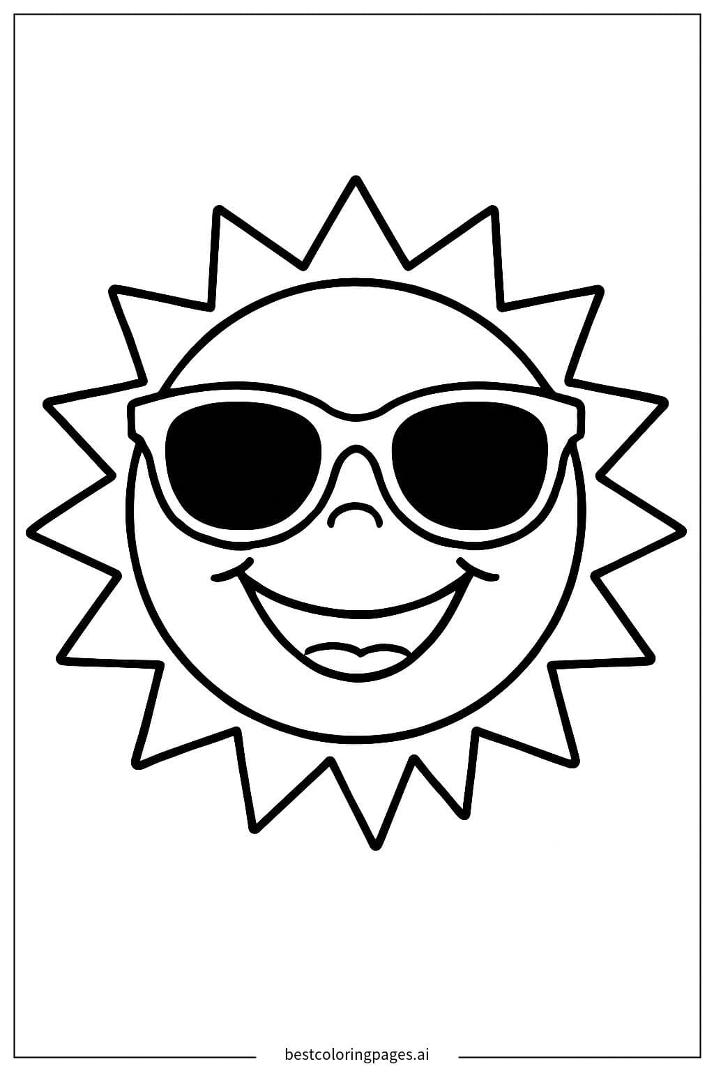 Fröhliche Sonne mit Sonnenbrille