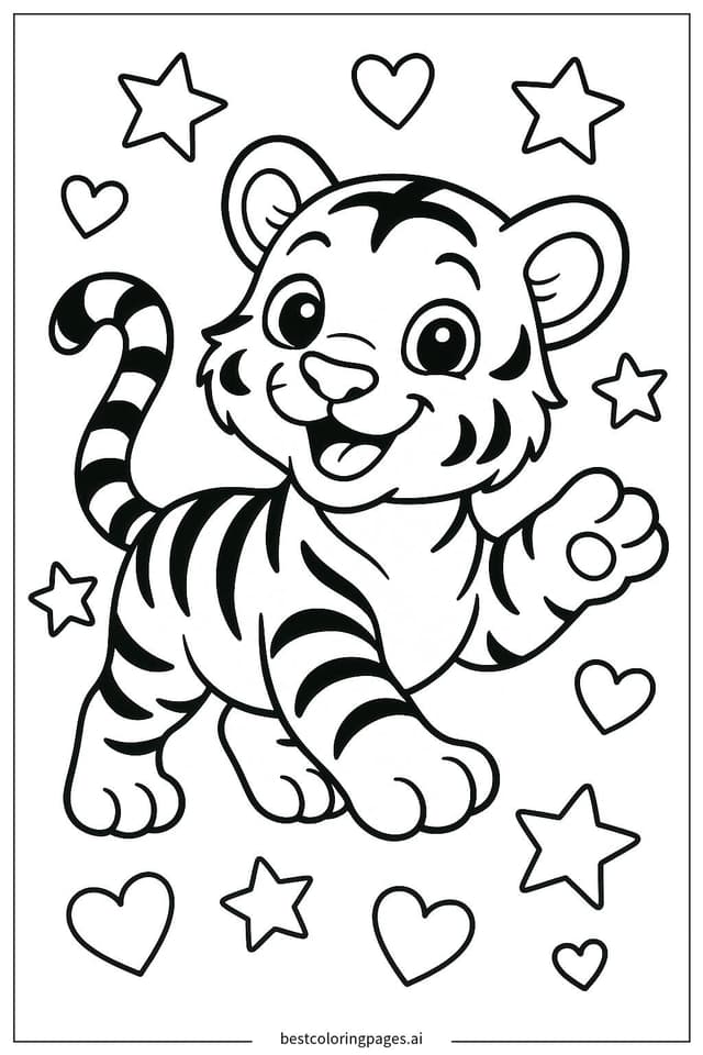 Fröhlicher Tiger Ausmalbilder