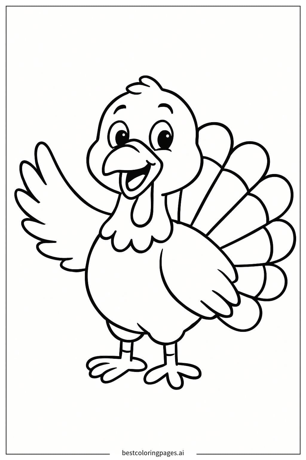 Joyful Turkey Celebrating Thanksgiving