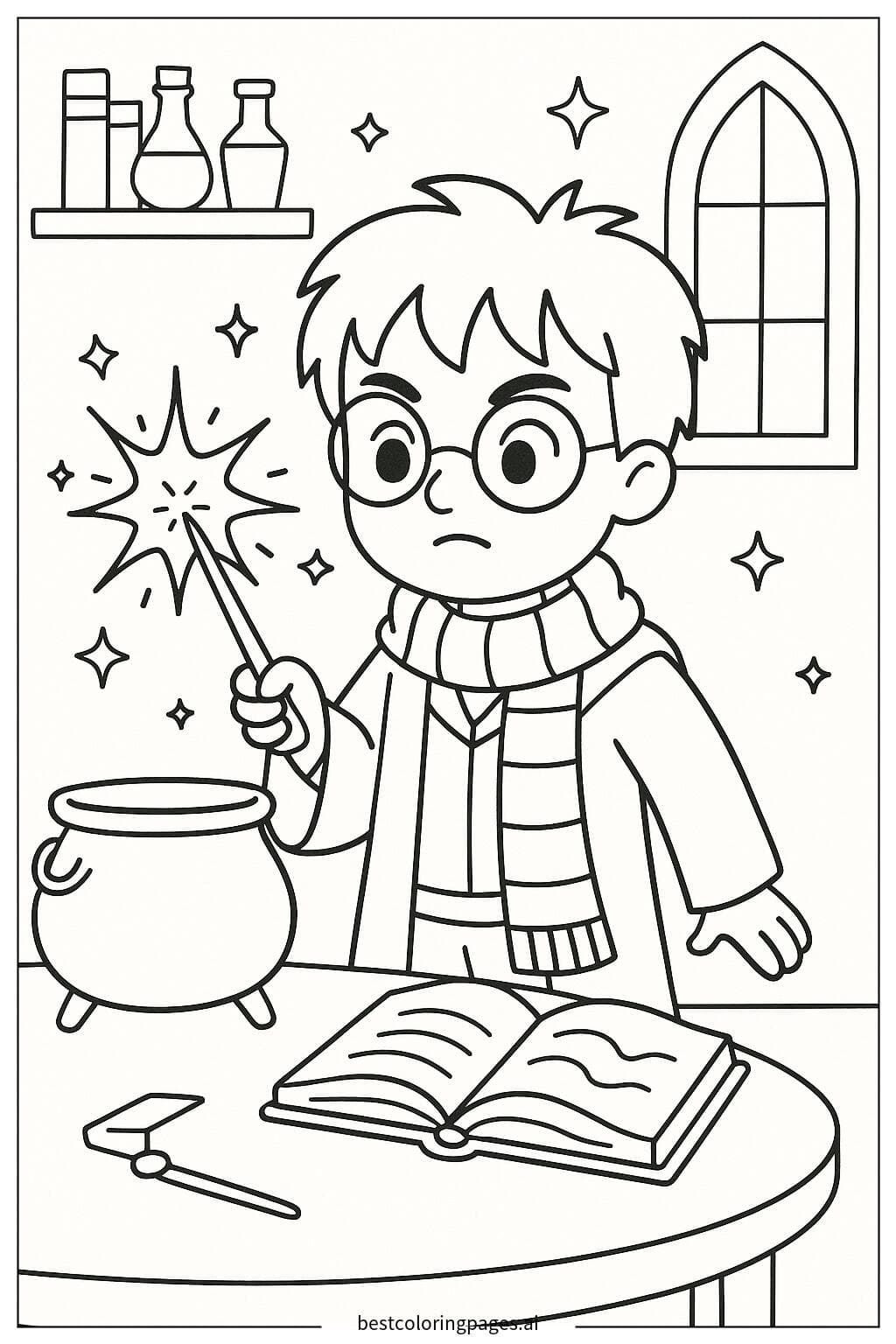Harry Casting a Spell