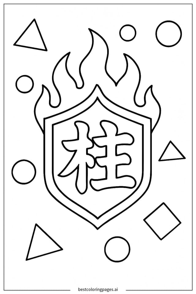 Hashira-Symbol aus Demon Slayer Ausmalbilder