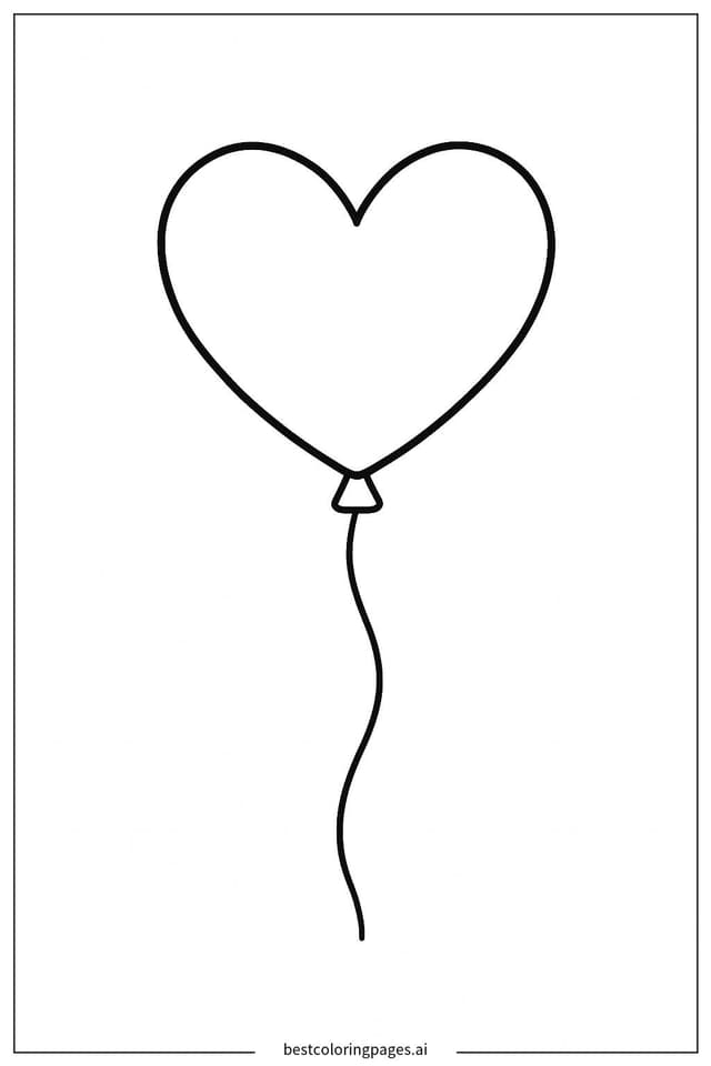 Dibujos de Globo con forma de corazón para Colorear
