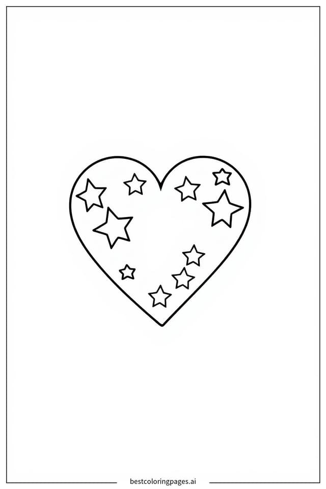Disegni di Forme di cuore con stelle da Colorare