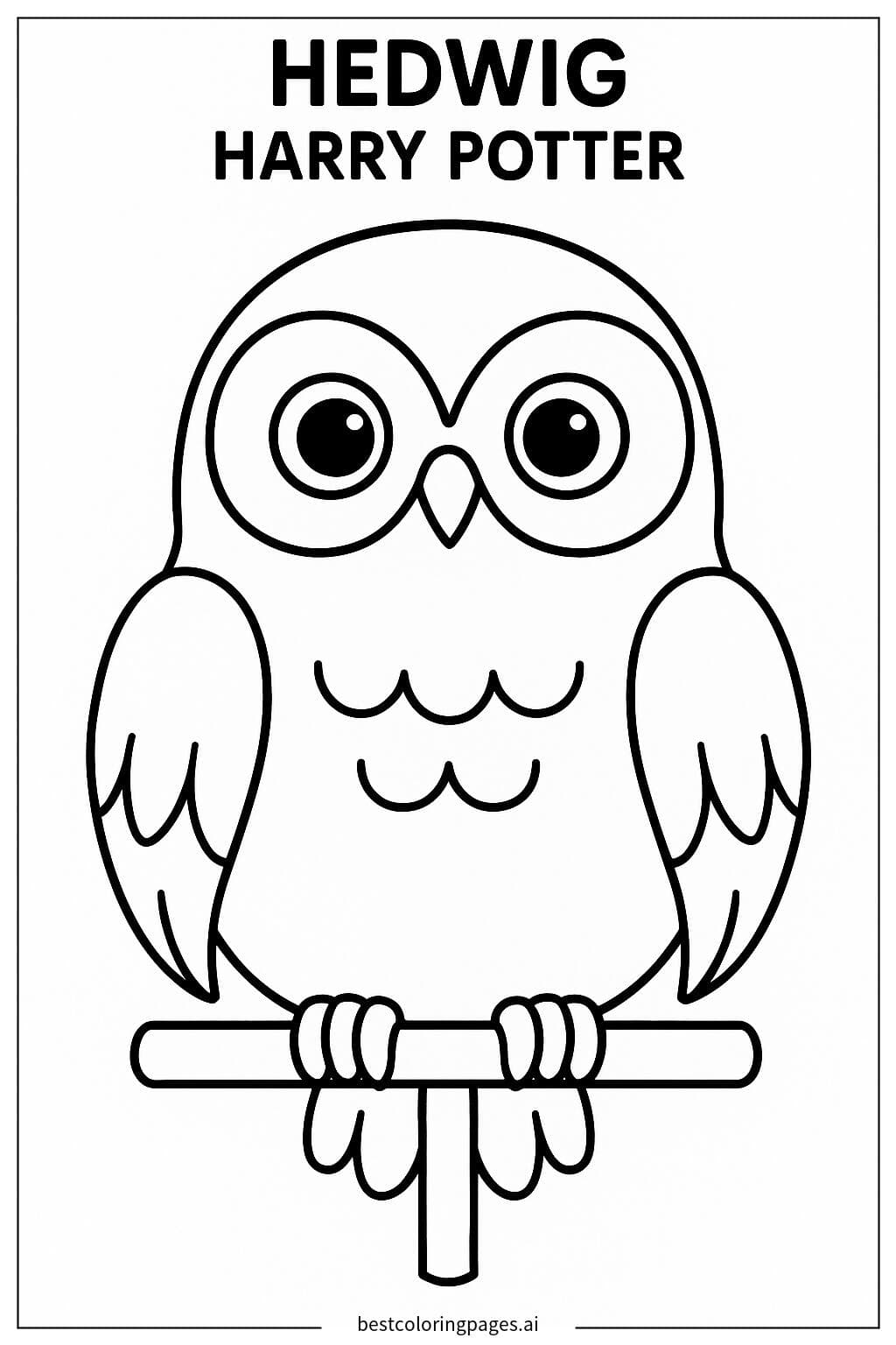 Hedwig the Owl on a Perch