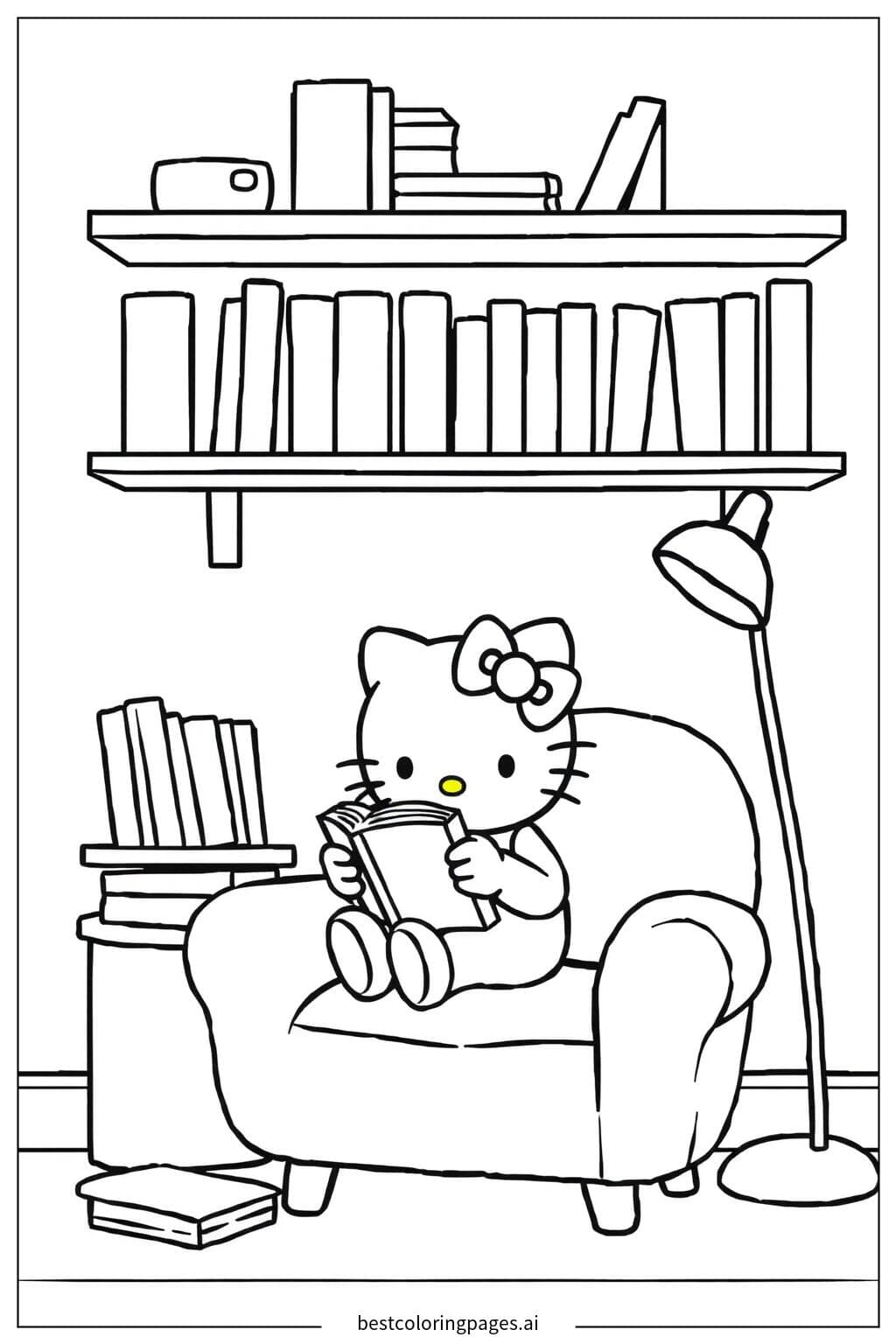 Hello Kitty leyendo un libro