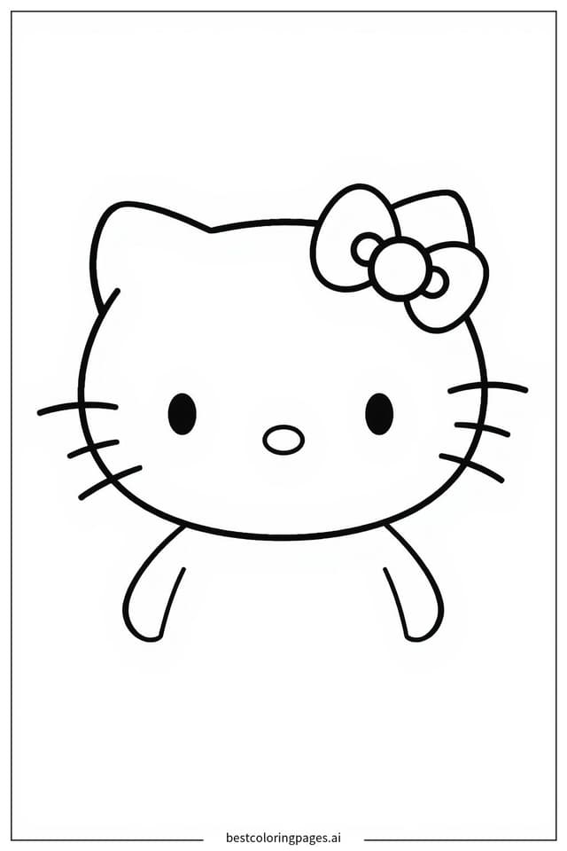 Tranh tô màu Hello Kitty mỉm cười