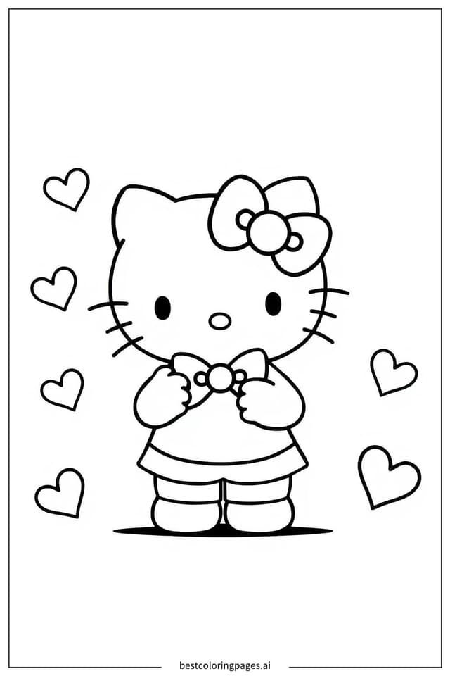 站立的Hello Kitty 著色圖