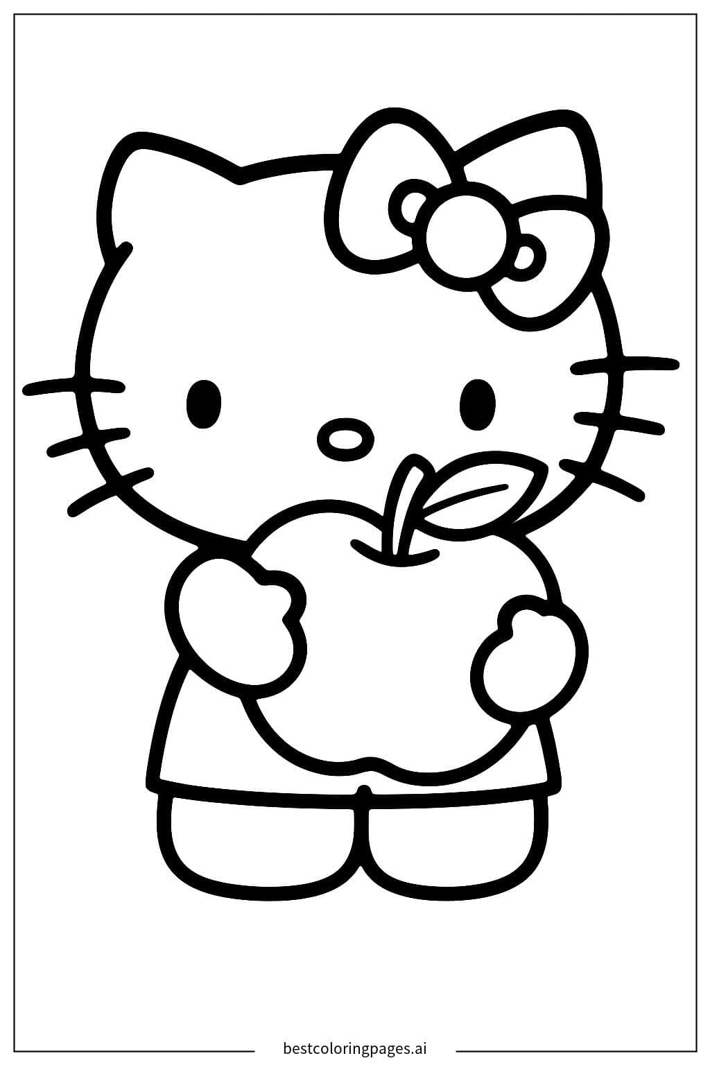 Hello Kitty avec une pomme