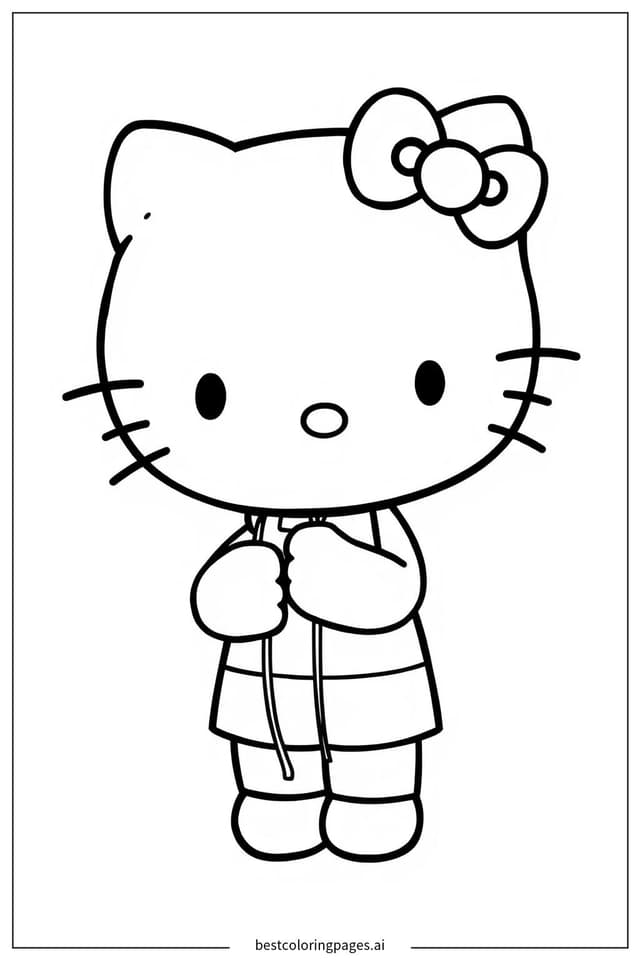 Hello Kitty 和氣球 著色圖
