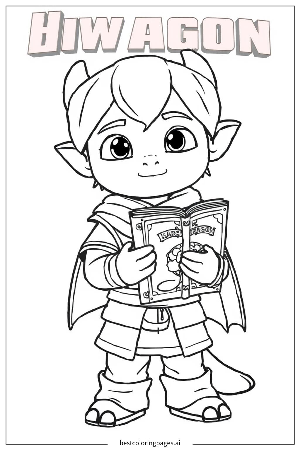 Hiccup Holding His Dragon Handbook