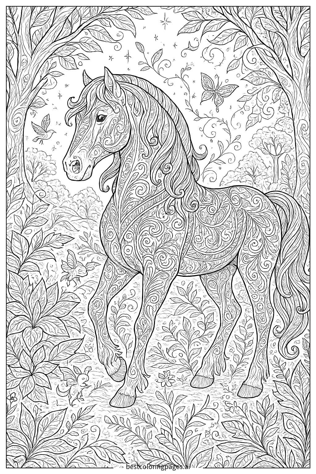 Majestic Horse in a Fantasy Forest