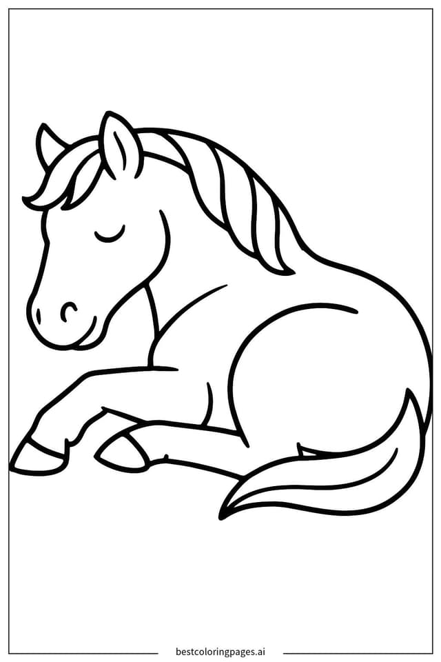 Sleeping Horse Coloring Page