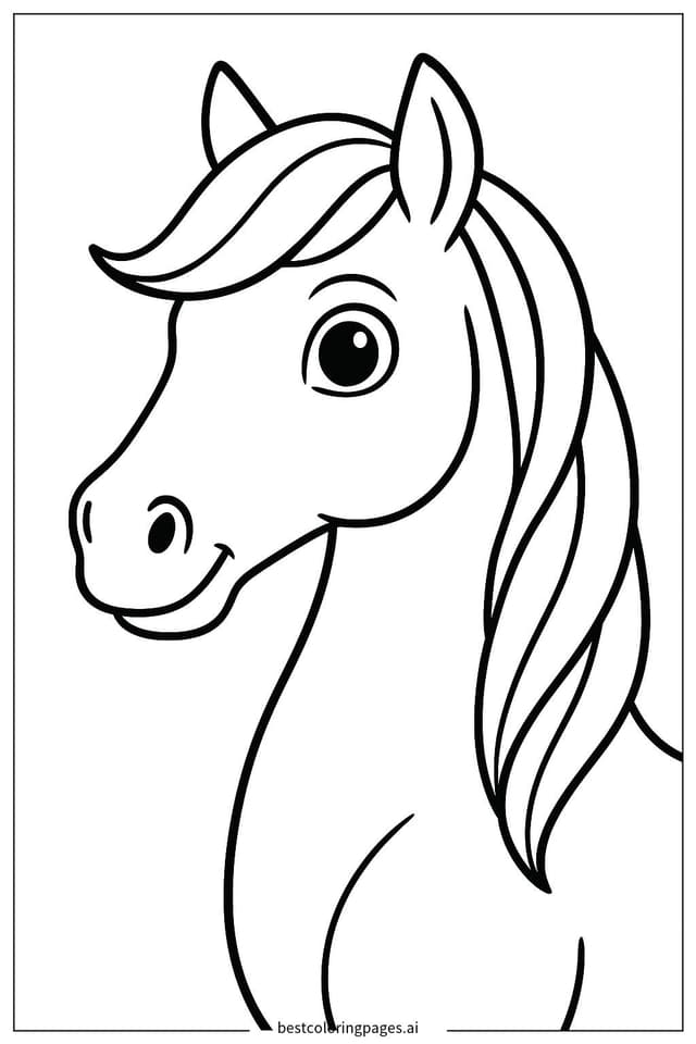 Big-Eyed Horse Coloring Page