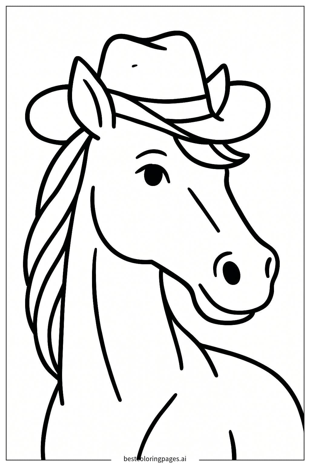 Horse Wearing a Cowboy Hat