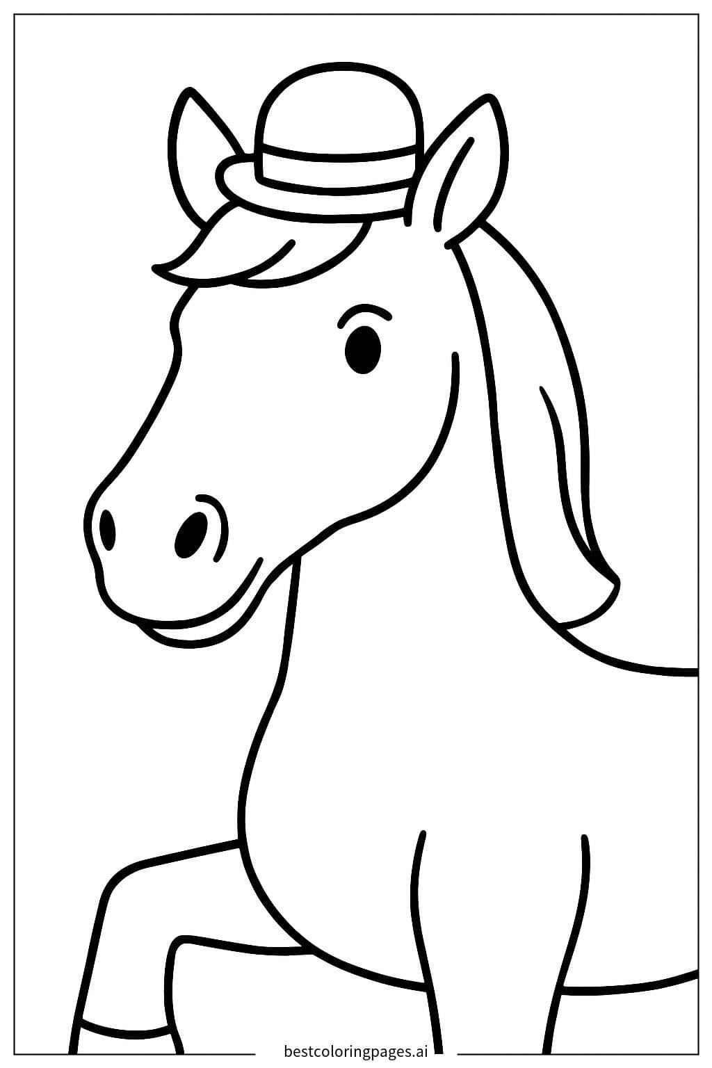 Cavallo con un piccolo cappello