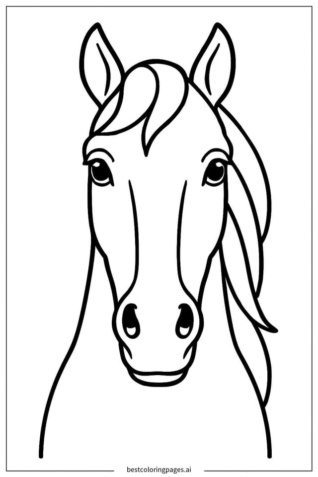 Portrait of a Horse's Head Coloring Page