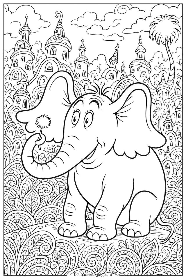 Horton Saving Whoville Coloring Page