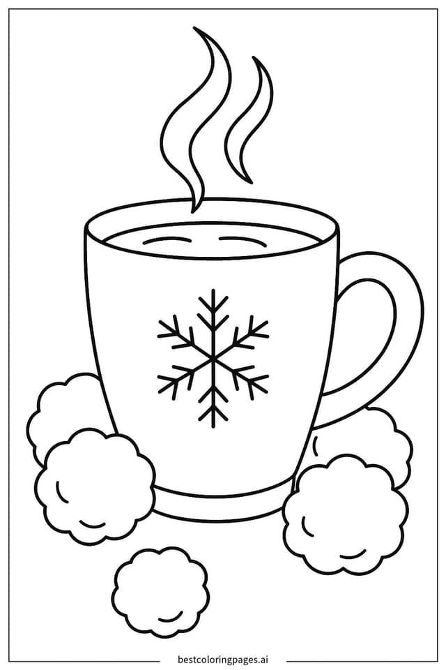 熱巧克力杯 著色圖