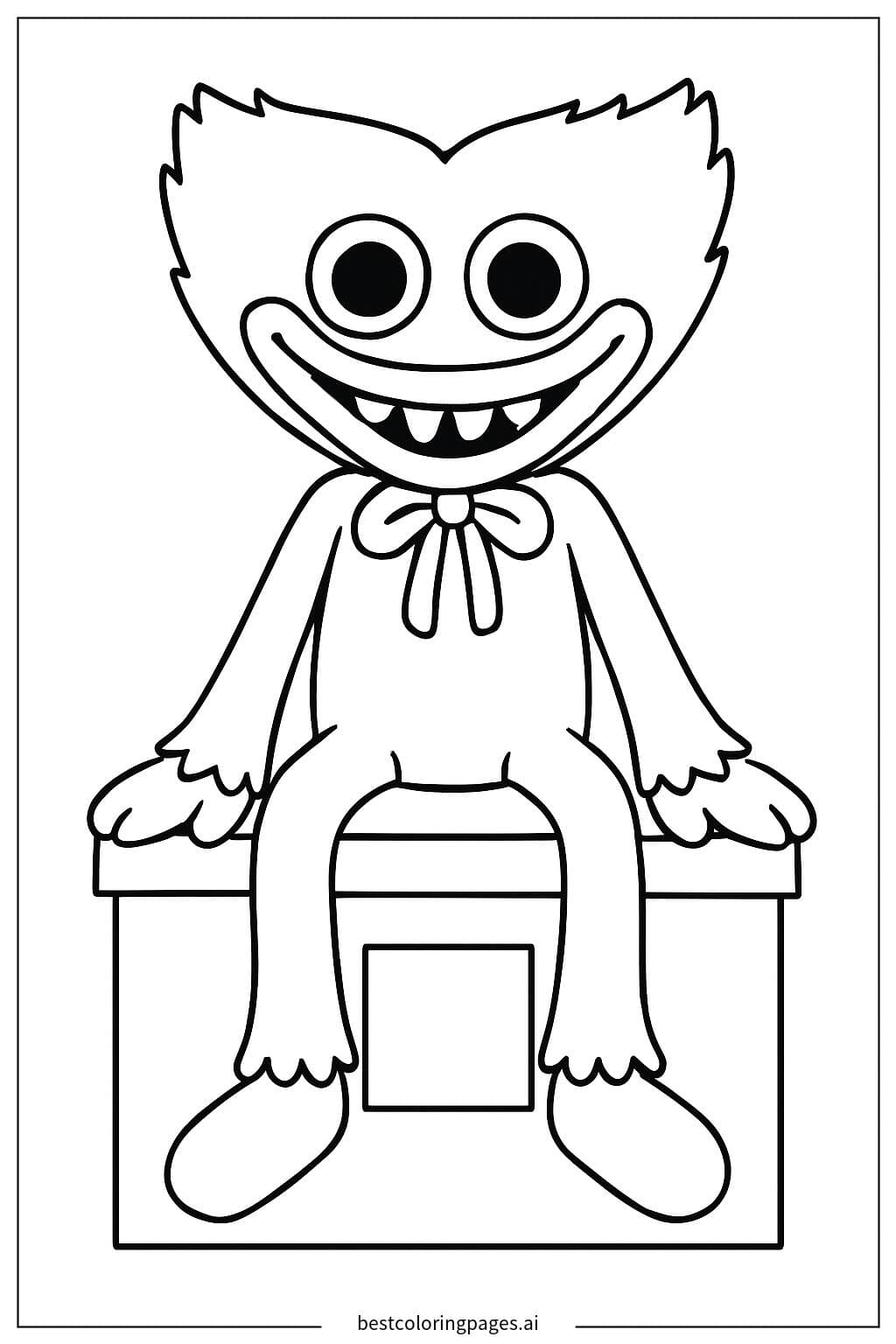 Huggy Wuggy on a Toy Box