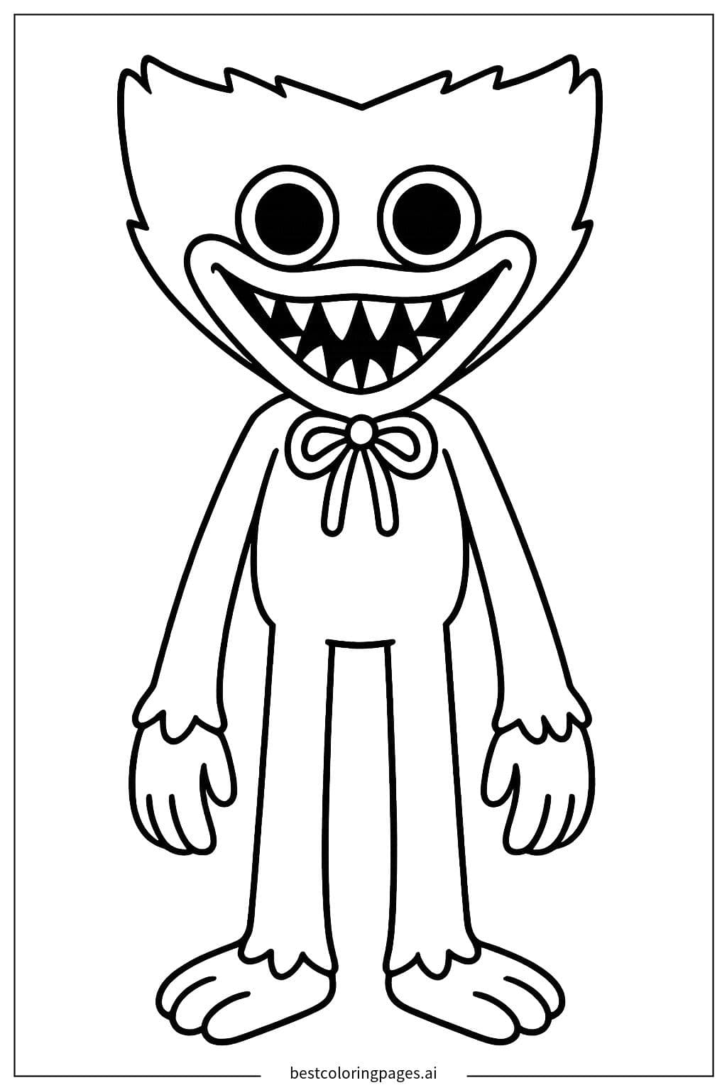 Coloriage Huggy Wuggy debout tout seul