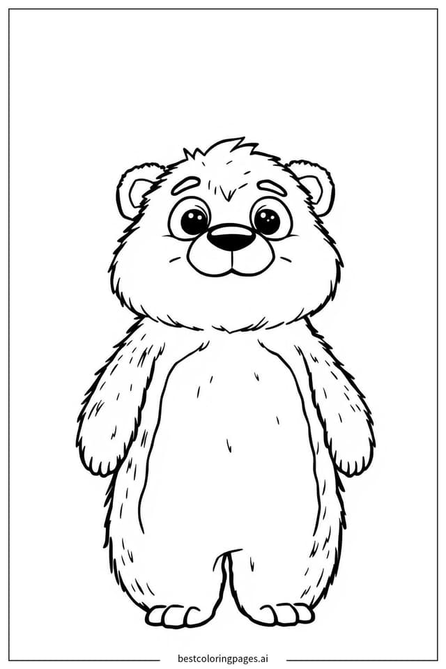 Huggy Wuggy 安靜站立 著色圖
