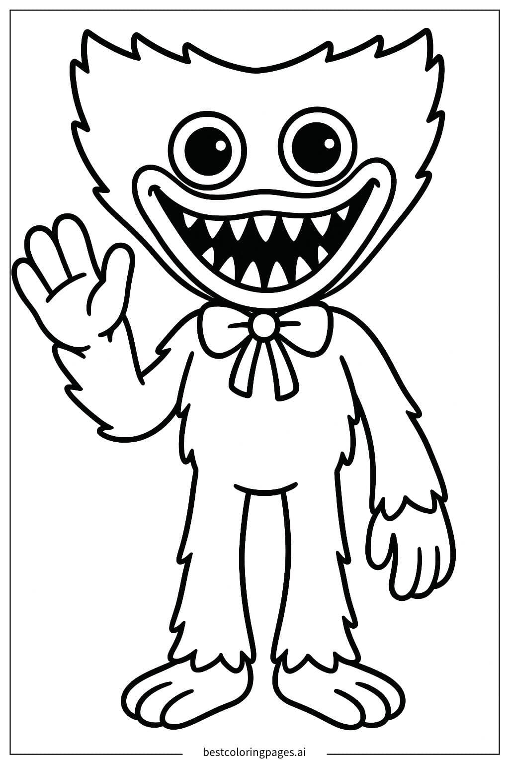 Huggy Wuggy fait un signe de salut