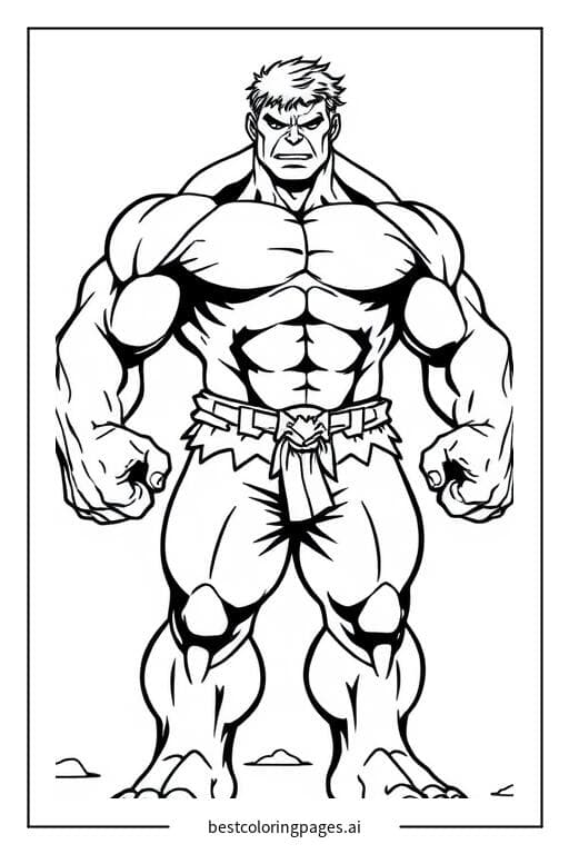 The Hulk Standing Tall Coloring Pages