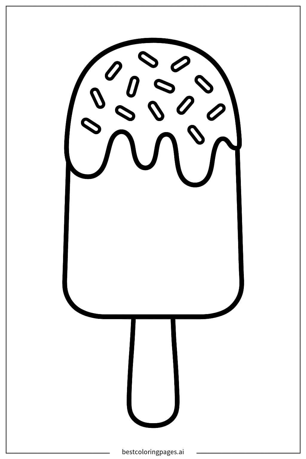 Coloriage Barre glacée avec vermicelles