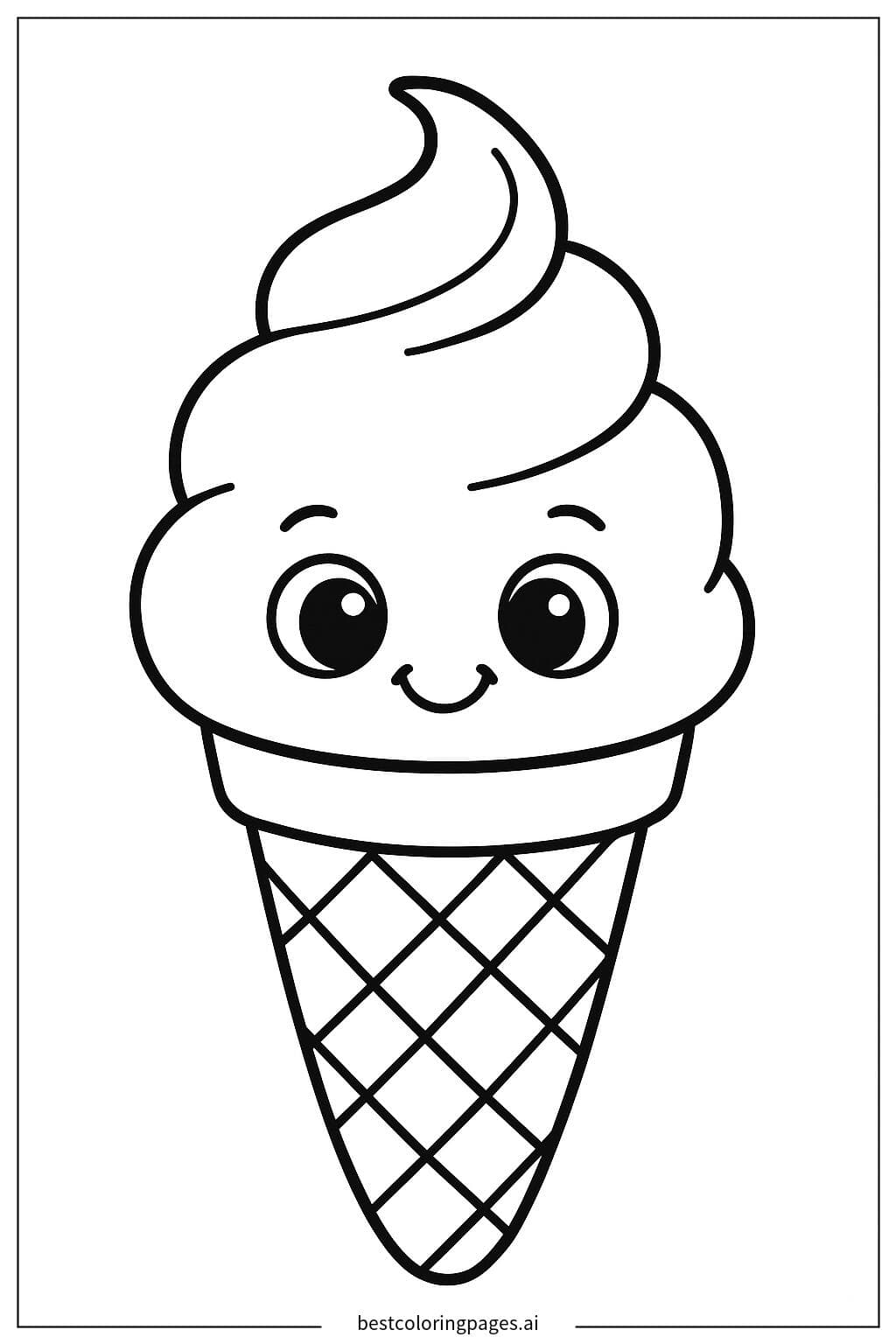 Smiling Ice Cream Cone