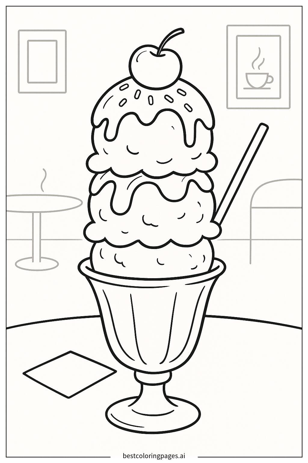Coupe de glace avec cerise