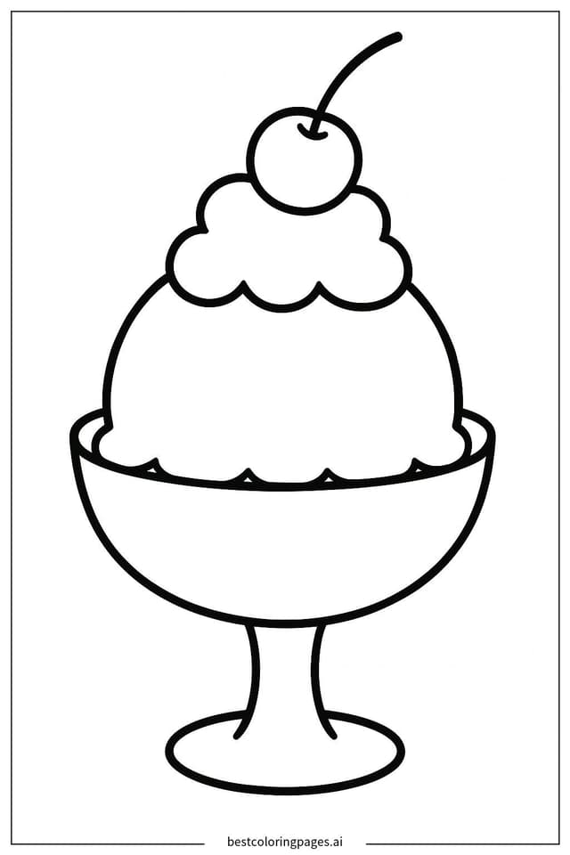 Disegni di Coppa di gelato con panna montata da Colorare