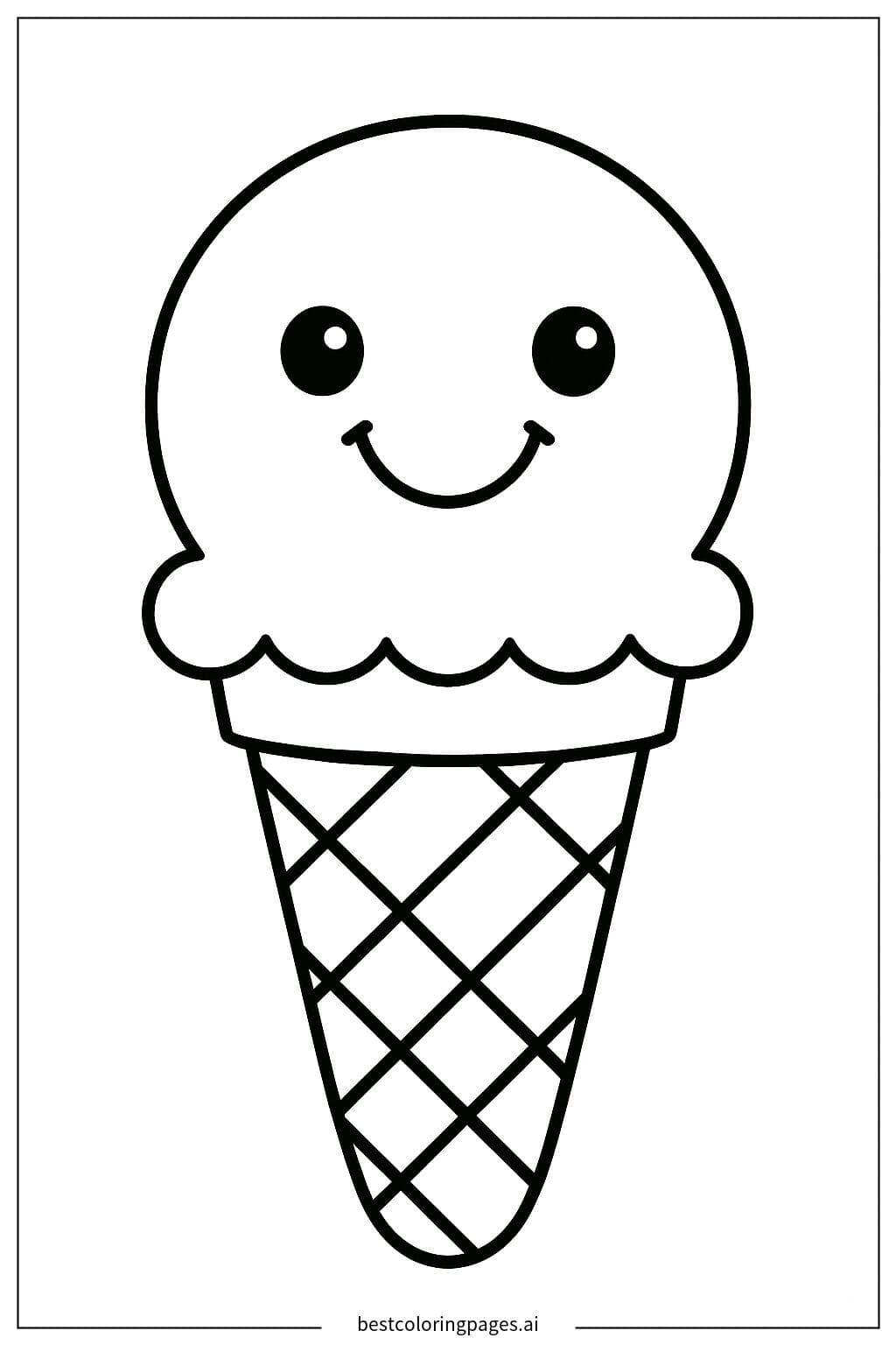 Smiling Ice Cream Cone