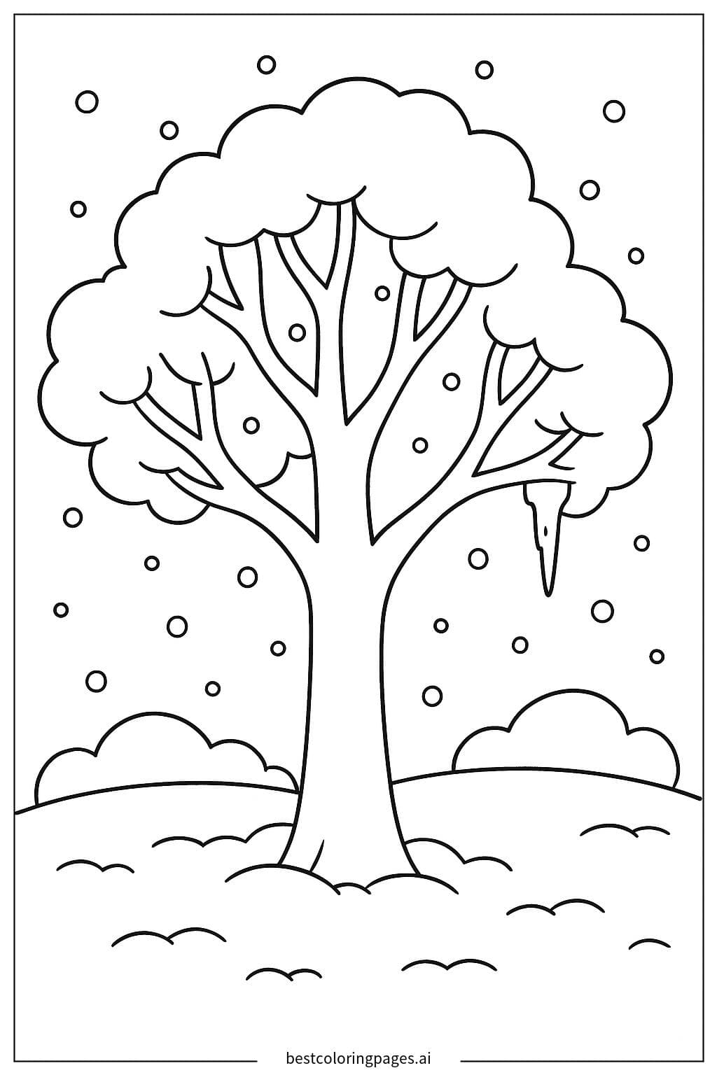 Enchanting Icicle on a Winter Tree