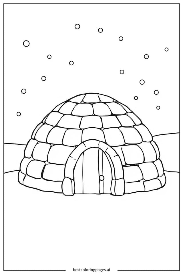 Desenhos de Iglu na Neve para Colorir