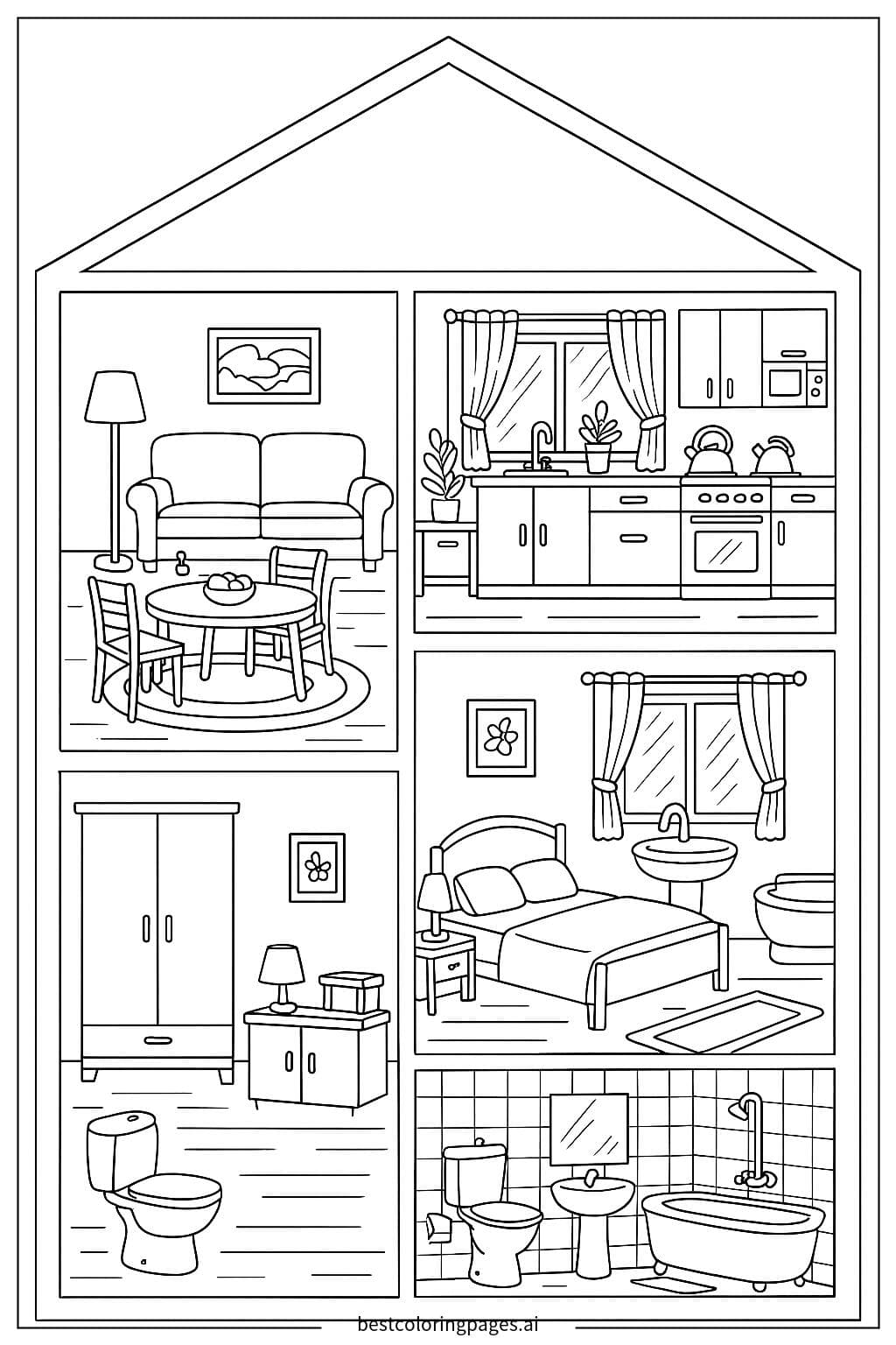 Interior Cross-section of a Cozy House