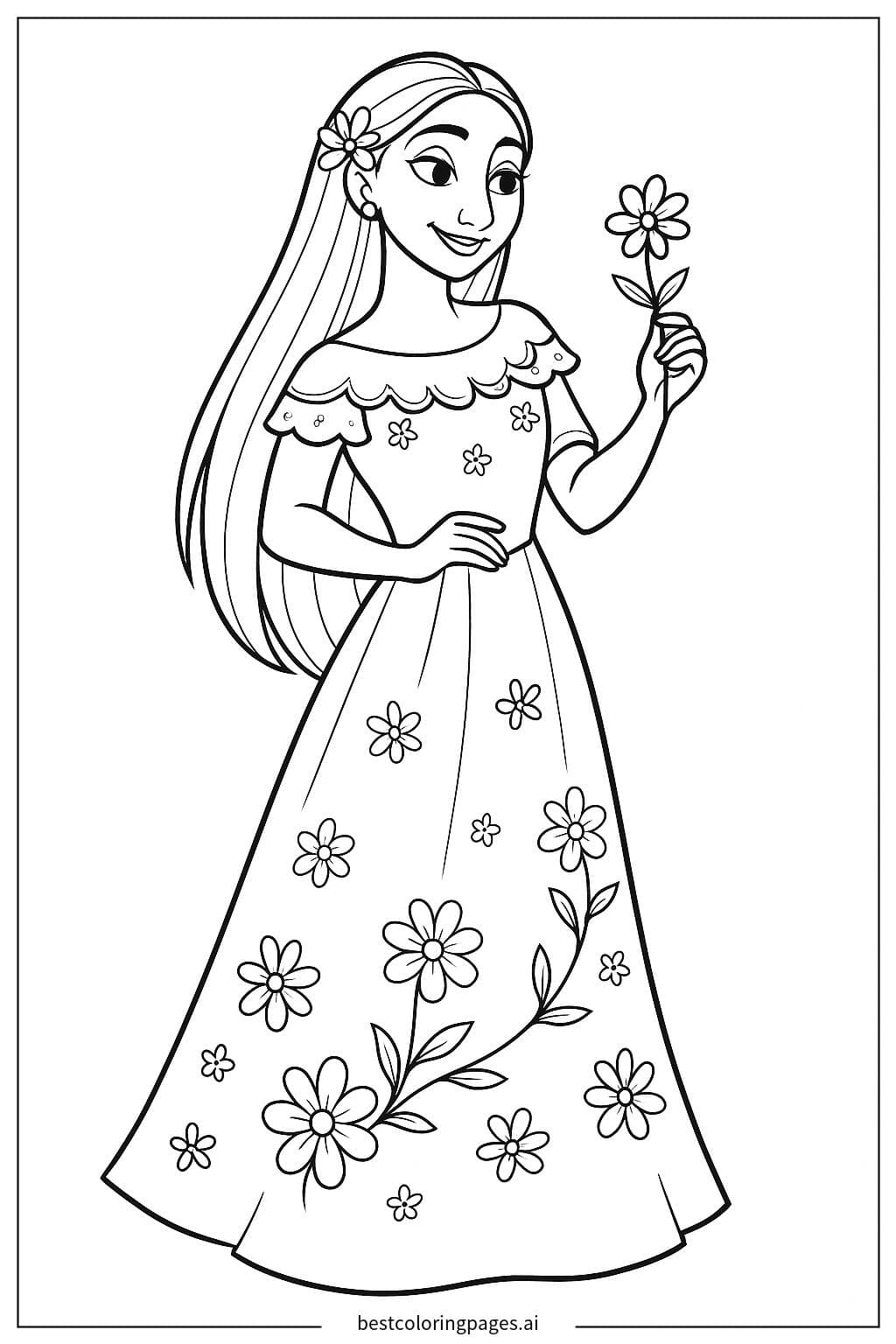 伊莎贝拉手捧花朵