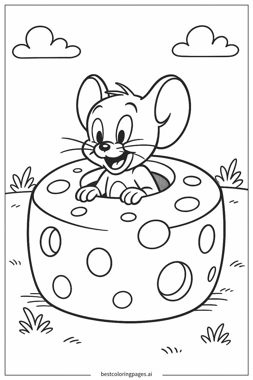 Jerry Hiding in a Cheese Wheel