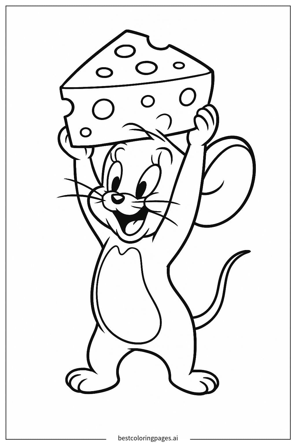 Jerry Holding a Piece of Cheese