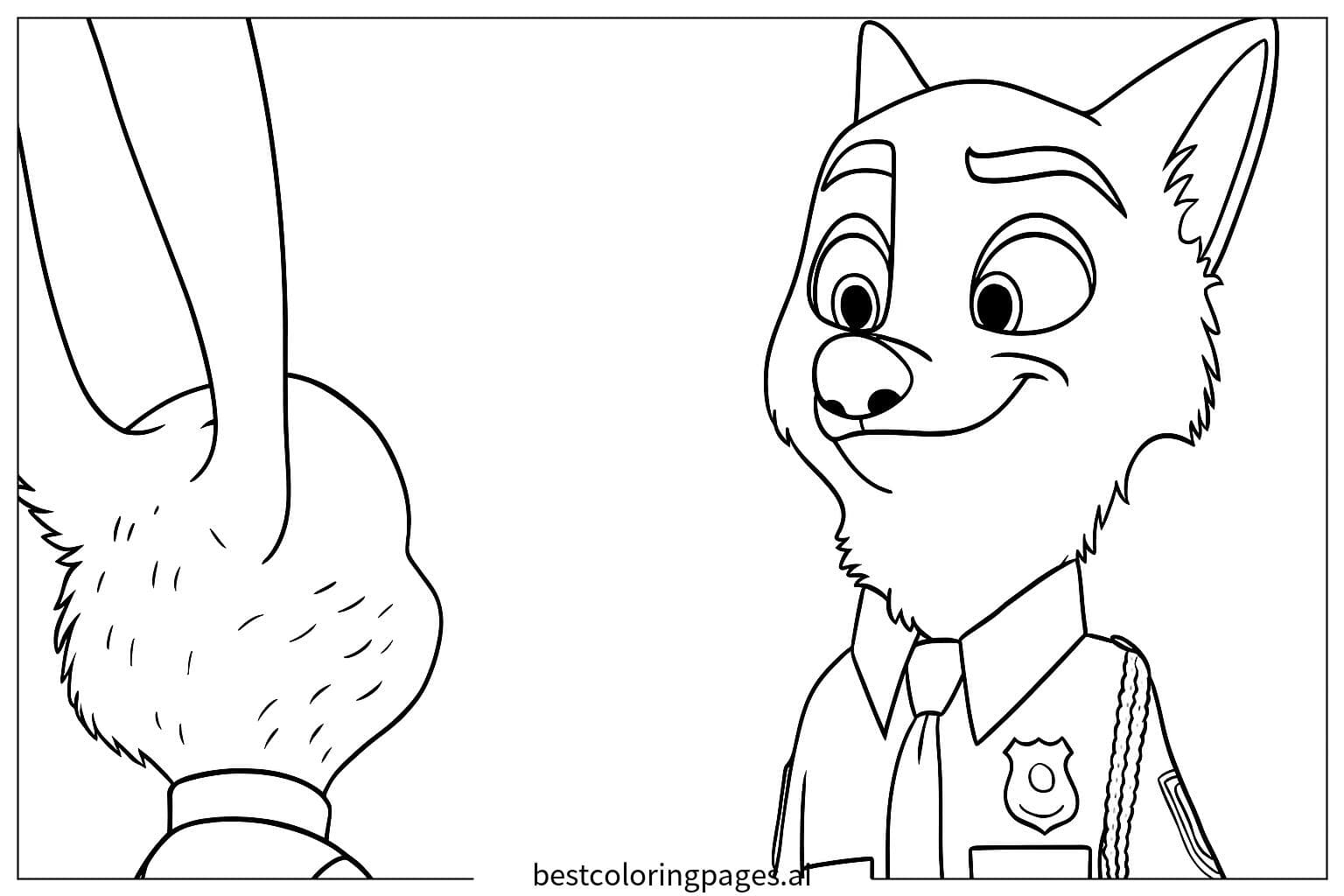 Judy and Nick Chatting in Zootopia